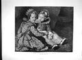 Original Old Antique Print 1893 Portrait Study Children Last Century Victorian