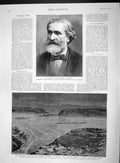 Original Old Antique Print 1893 Signor Giuseppe Verdi Egypt Railway Abker Halfa