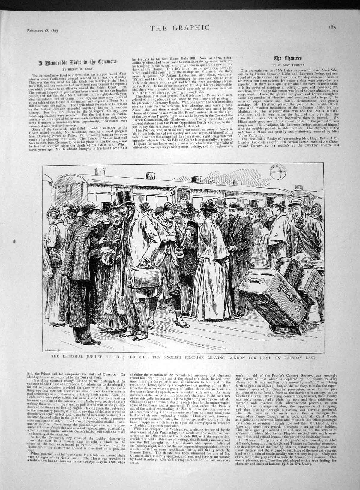 Old Antique Print 1893 Episcopal Jubilee Pope Leo Xiii English Pilgrims 19th