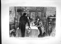 Original Old Antique Print 1893 Illustration Grant Allen Story Scallywag Dinner