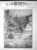 Original Old Antique Print 1893 Life Saving Sailors Shipwrecked Ship Sto 19th