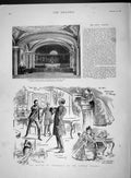 Old Antique Print 1893 Crypt Jubilee Church Joachim Rome Garrick Theatre 19th