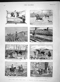 Original Old Antique Print 1893 Romance Hunting Field Sport Horses Victorian