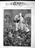 Original Old Antique Print 1893 Pope Episcopal Jubilee Benediction Peter'S Rome