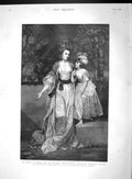 Old Antique Print 1893 Powys Berwick Anne Catherine Viscountess Fielding 19th