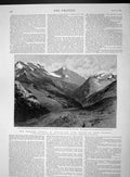 Old Antique Print 1893 Railway Switzerland Brigue Domo D'Ossola Simplon 19th