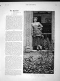 Original Old Antique Print 1893 Rose Provence Beautiful Girl France Calderon