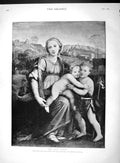 Original Old Antique Print 1893 Portrait Holy Family Mother Children Victorian