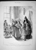 Original Old Antique Print 1893 Children Creche Sisters Nuns Vincent De Paul