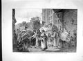 Original Old Antique Print 1893 Market Day Florence Peasants Contraband 19th