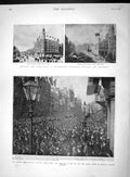 Original Old Antique Print 1893 Ulster Home Rule Balfour Donegal Belfast Un 19th