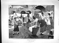 Original Old Antique Print 1893 Neapolitan Laundry Women Clothes Washing Fisher