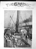 Original Old Antique Print 1893 Dock Strike Hull Wilson Clerks Work Ship Juno