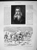 Original Old Antique Print 1893 Portrait Meissonier Tommy Atkins Baggage Camel