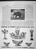 Original Old Antique Print 1893 Rajah Royal Tusker Elephant Manipur Mappin Webb