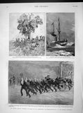 Original Old Antique Print 1893 George Greaves Poona Bombay Grave Nelson Uganda