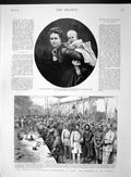 Old Antique Print 1893 Princess Wales Fife Ameer Afghanistan Kabul Army 19th