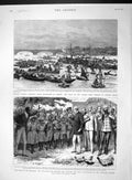 Original Old Antique Print 1893 Captain Boyton London Bridge Bahamas Ambro 19th