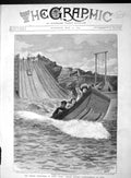 Original Old Antique Print 1893 World'S Water-Show Earl'S Court Boyton T 19th
