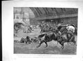 Old Antique Print 1893 Military Tournament Fight Police Bushrangers Horse 19th