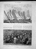 Original Old Antique Print 1893 Yachts Meteor Britannia Mountstewart Ashbourne