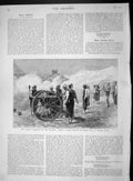 Original Old Antique Print 1893 Queen Birthday Firing Salute Tower Sierra Leone