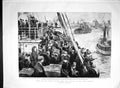 Original Old Antique Print 1893 New York Harbour Ships Ferry-Boats Emigrants
