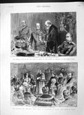 Original Old Antique Print 1893 Banquet Lord Mayor London Roberts Richmond York