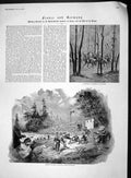 Original Old Antique Print 1893 France Germany Prussian Cuirassiers Jagers Sier