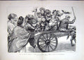 Original Old Antique Print 1893 Epping Forest Coster Family Party Whitmonday