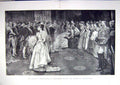 Original Old Antique Print 1893 Queen Drawing Room Buckingham Palace Fine Art