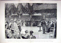 Original Old Antique Print 1893 Imperial Institute United Kingdom Queen Prince