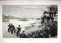 Original Old Antique Print 1893 Channel Squadron Regatta Arosa Bay Spain Race