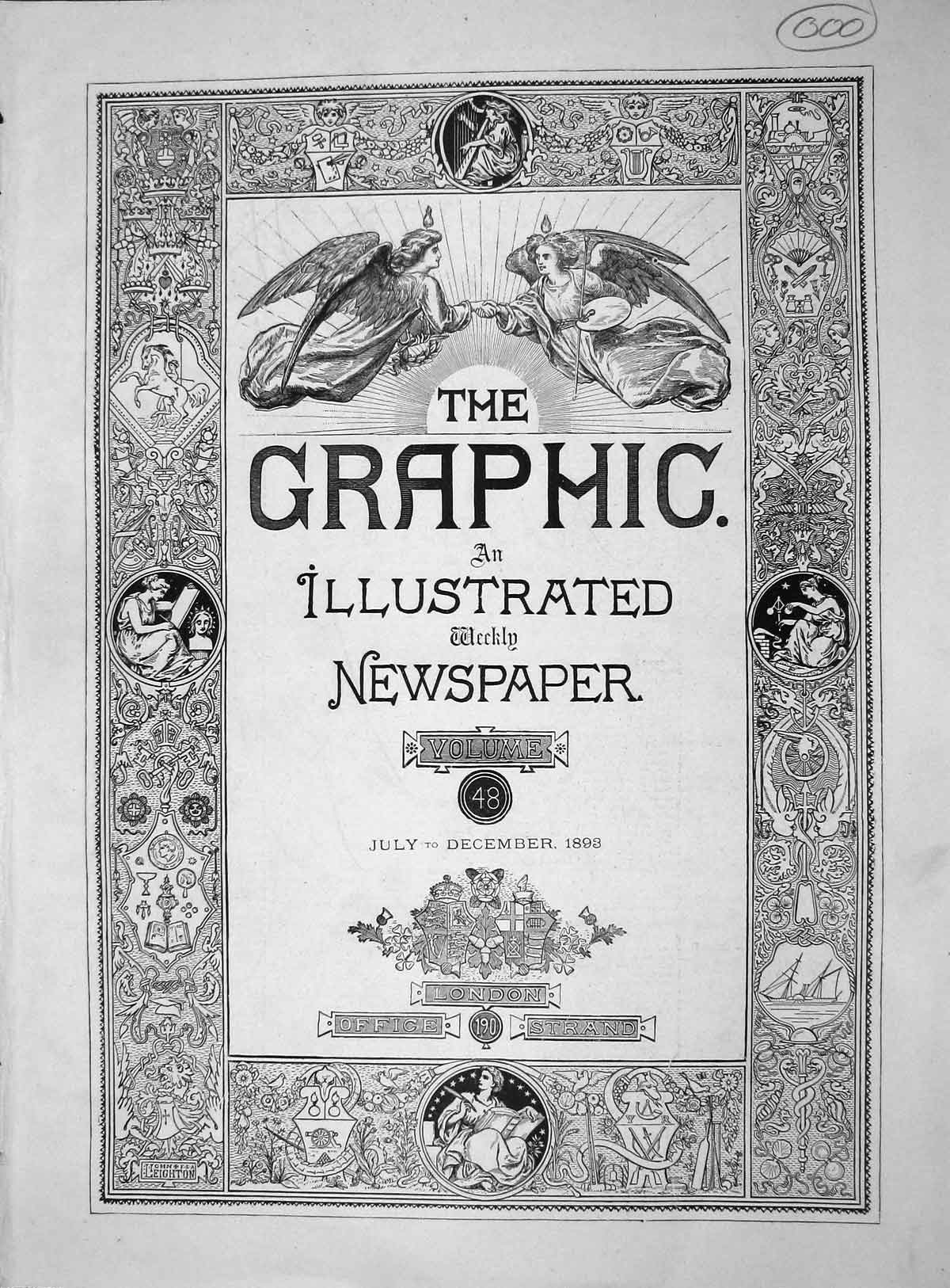 Original Old Antique Print 1893 Front Page Graphic Illustrated London Newspaper