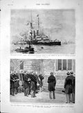 Original Old Antique Print 1893 Salving Ship Howe Chatham Prince Wales Avondale
