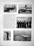 Original Old Antique Print 1893 Sinking Ship Victoria Camperdown Torpedo Boats