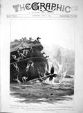 Original Old Antique Print 1893 Ship Wreck H.M.S. Victoria Passengers S 19th