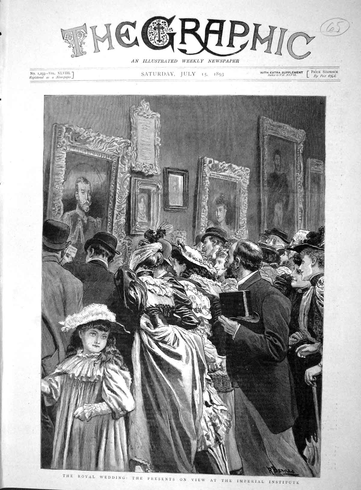 Old Antique Print 1893 Royal Wedding Presents Imperial Institute Fine Art 19th