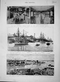 Original Old Antique Print 1893 Siam River Menam Bangkok Ship Lutin Comet 19th