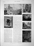 Old Antique Print 1893 Winchester College Chamber Court Wykeham Chantry 19th