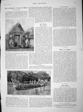Original Old Antique Print 1893 Bangkok King Siam Temple Wat Kao Tornado 19th