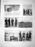 Old Antique Print 1893 Navy Manoeuvres Seymour Ships Naiad Blenheim Anson 19th