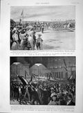 Old Antique Print 1893 Franco-Italian Riot Aigues-Mortes Rome Duff Hutton 19th