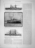 Old Antique Print 1893 Ship Resolution Theseus Empress Emigrants Sydney 19th