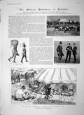 Original Old Antique Print 1893 Churn Crookham War Camps Utterson Scots Guards