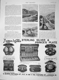 Old Antique Print 1893 Locks Falls Eidsfos Vrangfos Ulefos Norway Mappin 19th