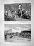 Old Antique Print 1893 War Mashonaland Fort Victoria Emile Zola Lincoln'S 19th