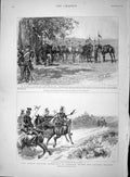 Original Old Antique Print 1893 German Army Lorraine William Das Ganze War Sier