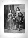 Original Old Antique Print 1893 Prince William Orange Princess Marie Stuart