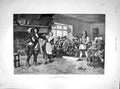 Original Old Antique Print 1893 Billeted Men Tavern Public House Lady Waitress